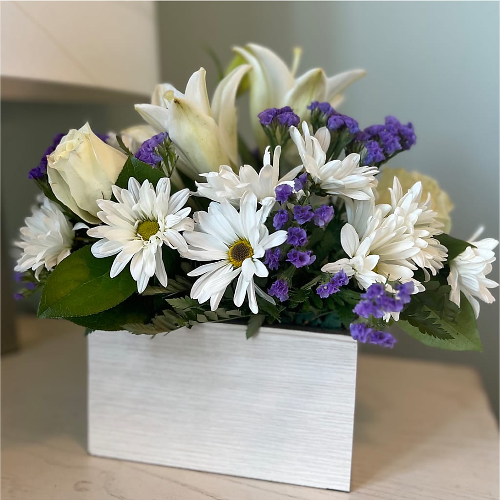 Beyond Blue Box Bouquet – Paola Parra Flowers, Clermont FL