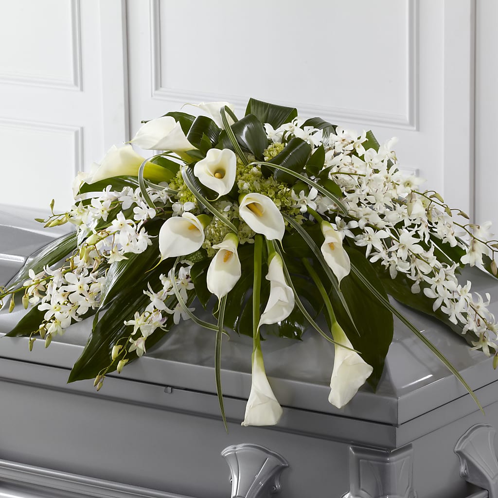 Angel Wings Casket Spray – Paola Parra Flowers, Clermont FL
