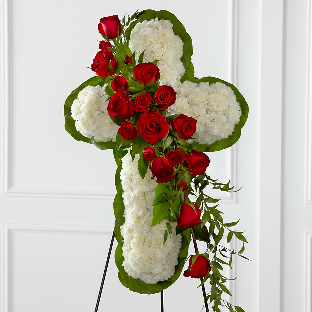 Floral Cross Easel – Paola Parra Flowers, Clermont FL