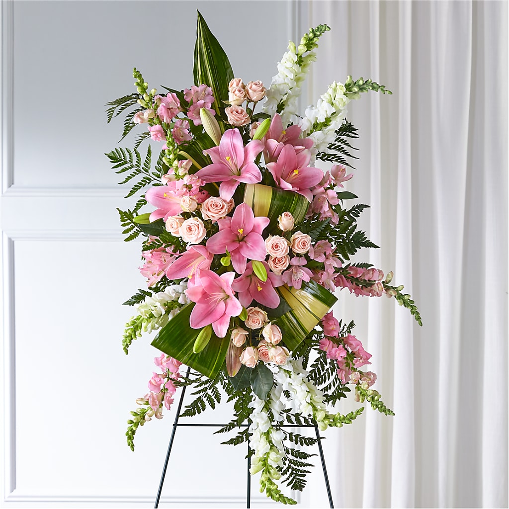 Elegant Embrace Standing Spray – Paola Parra Flowers, Clermont FL