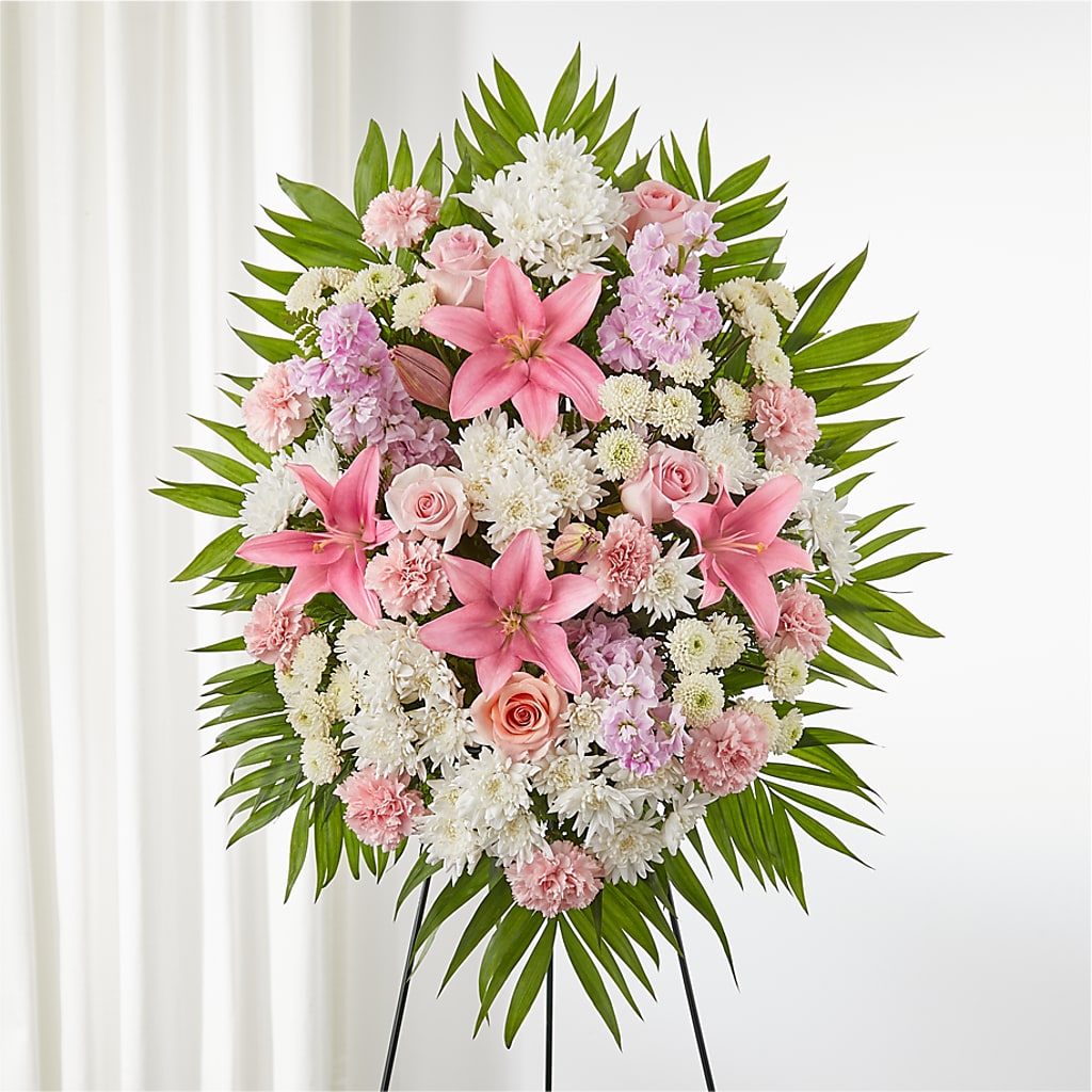 Offering Solace Standing Spray – Paola Parra Flowers, Clermont FL