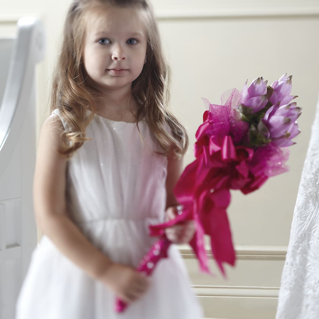 Sparkle Pink Flower Girl Bouquet – Paola Parra Flowers, Clermont FL