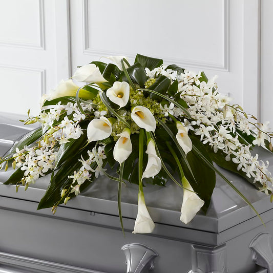 Angel Wings Casket Spray –  Paola Parra Flowers, Clermont FL