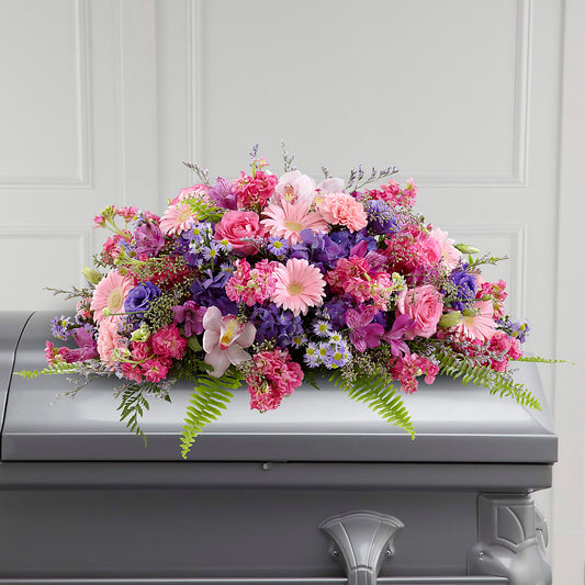 Glorious Garden Casket Spray –  Paola Parra Flowers, Clermont FL