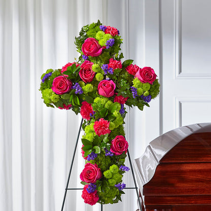 Tribute Rose Floral Cross –  Paola Parra Flowers, Clermont FL