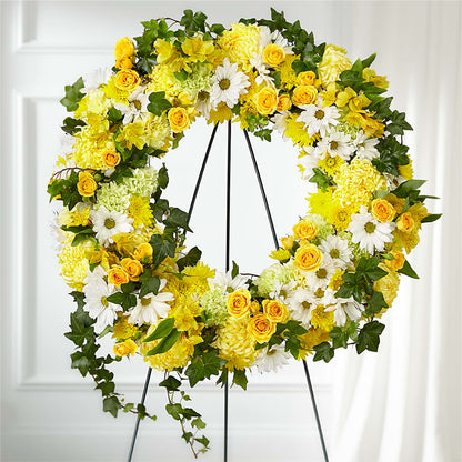 Golden Remembrance Wreath –  Paola Parra Flowers, Clermont FL