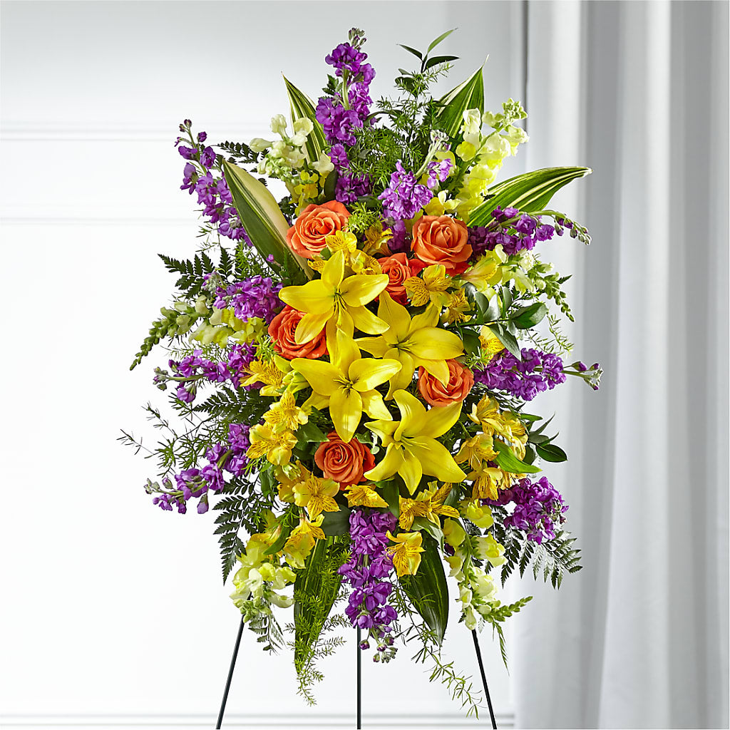 Thoughtful Prayers Standing Spray –  Paola Parra Flowers, Clermont FL