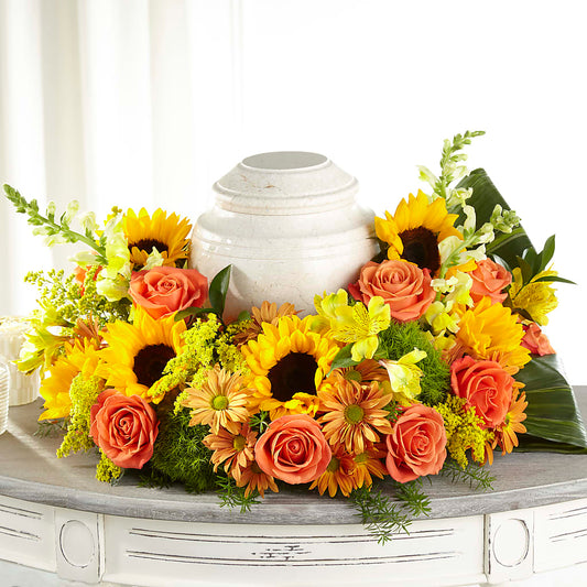 Faithful Sunflower Cremation Adornment –  Paola Parra Flowers, Clermont FL