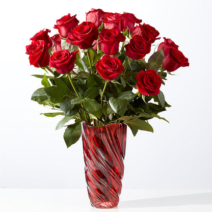 Classic Love Red Rose Bouquet with Luxe Swirl Vase –  Paola Parra Flowers, Clermont FL