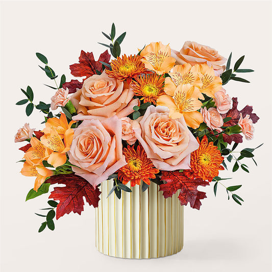 Spiced Latte Bouquet with Ivory Vase –  Paola Parra Flowers, Clermont FL