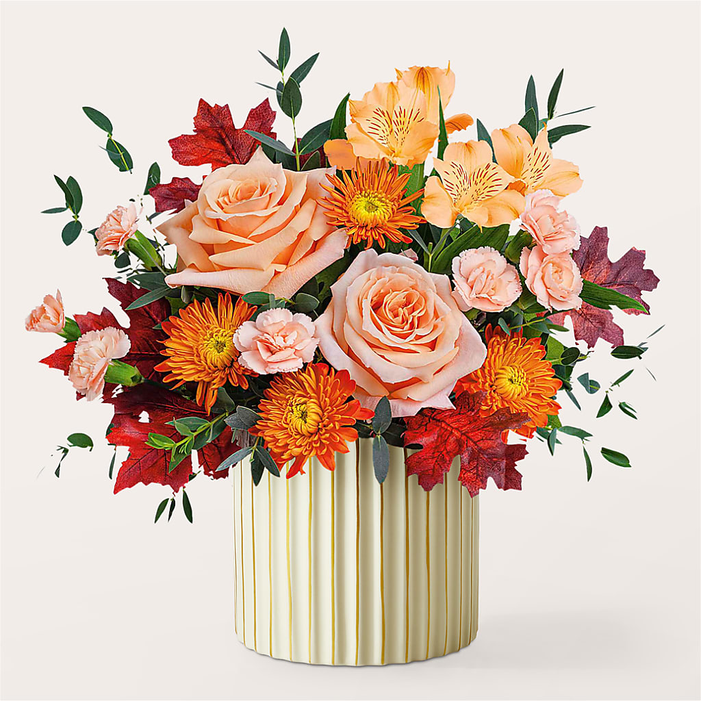 Spiced Latte Bouquet with Ivory Vase –  Paola Parra Flowers, Clermont FL