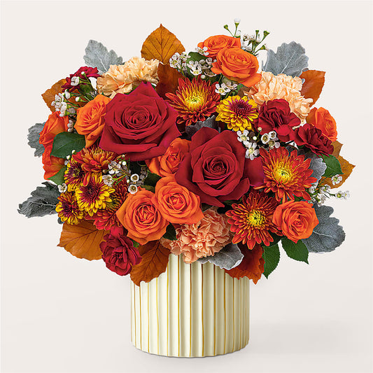 Merlot Bouquet with Ivory Vase –  Paola Parra Flowers, Clermont FL