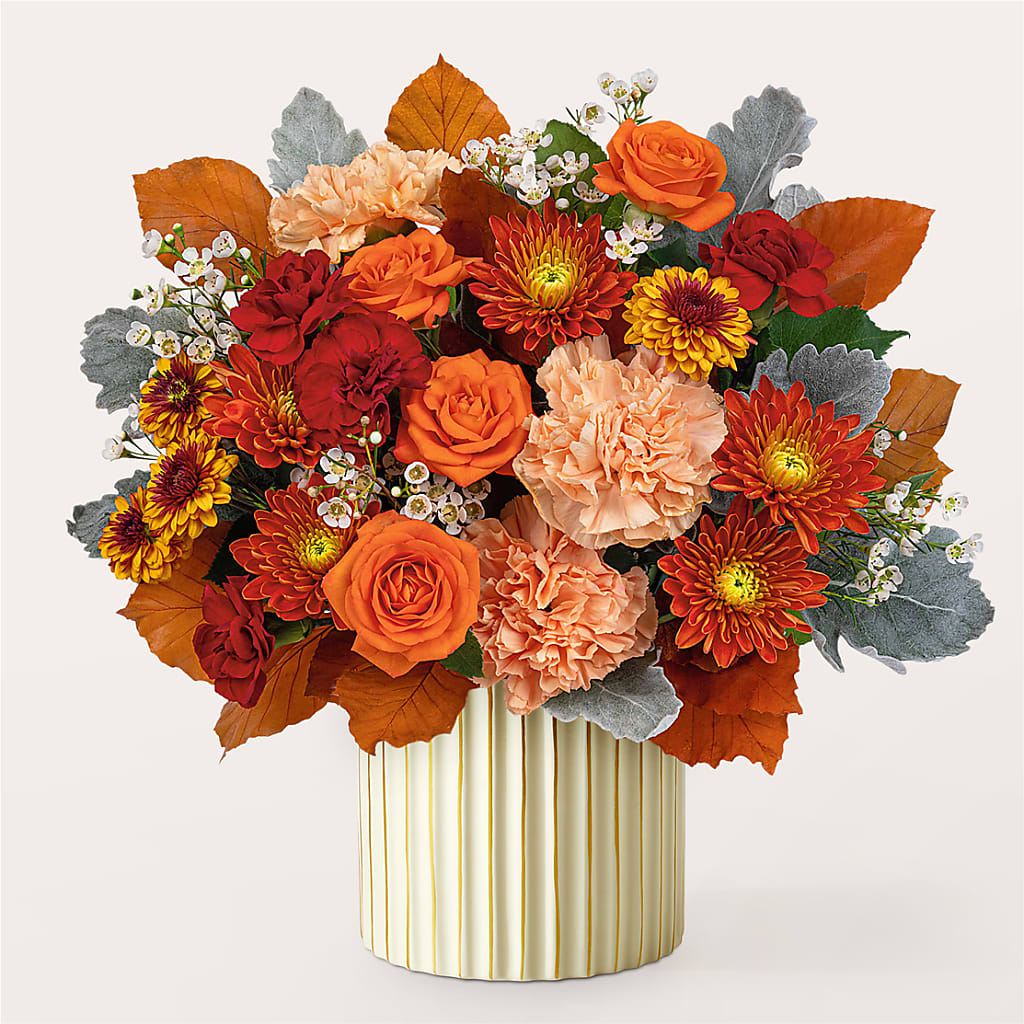 Merlot Bouquet with Ivory Vase –  Paola Parra Flowers, Clermont FL