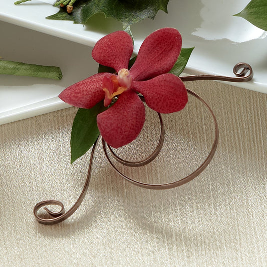 Red Mokara Boutonniere –  Paola Parra Flowers, Clermont FL