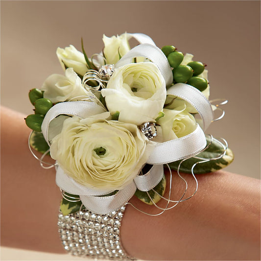 White Wedding Corsage –  Paola Parra Flowers, Clermont FL